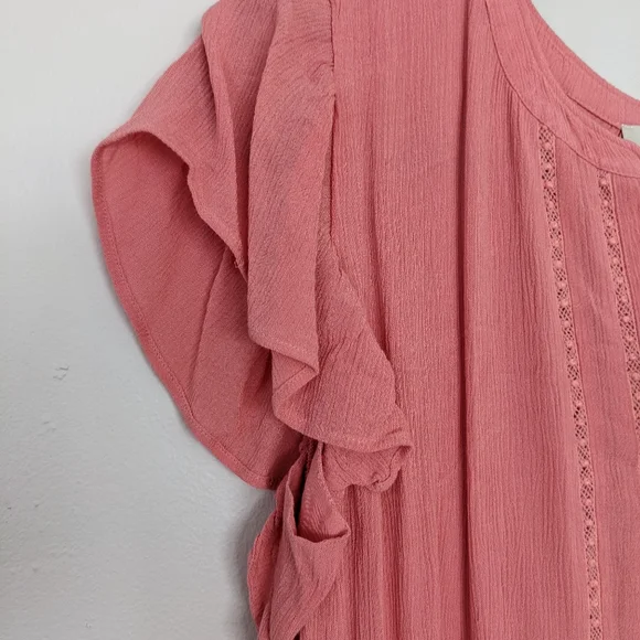 LOFT Flutter Sleeve Tiered Dress - Picture 5 of 11